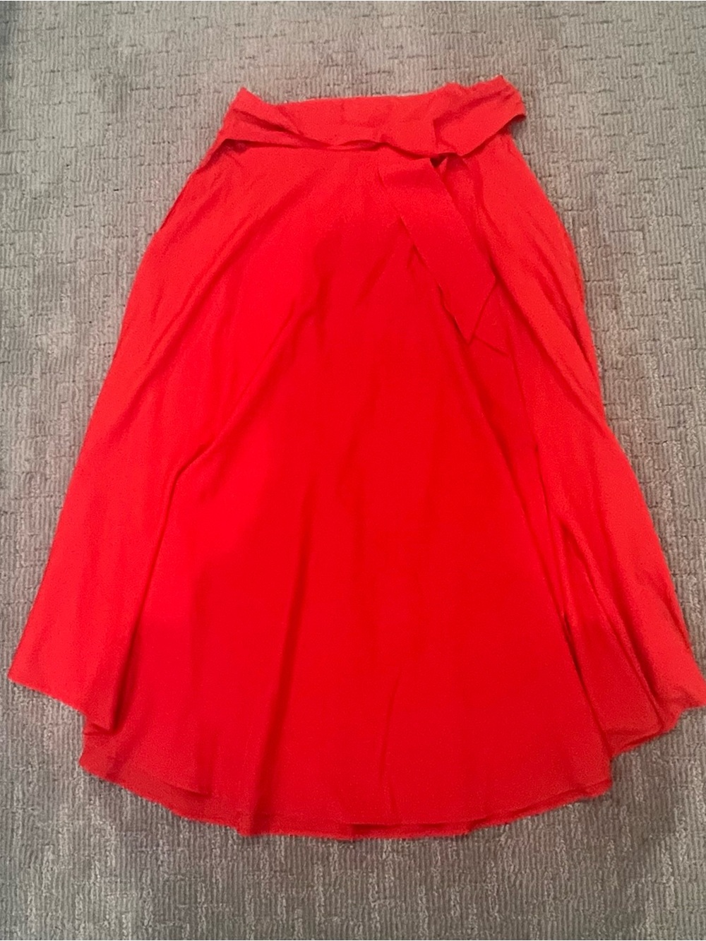 Bright Red A-Line Women's Skirt with Tie Waist